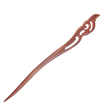 CrystalMood Handmade Carved Wood Hair Stick Brocade Rosewood